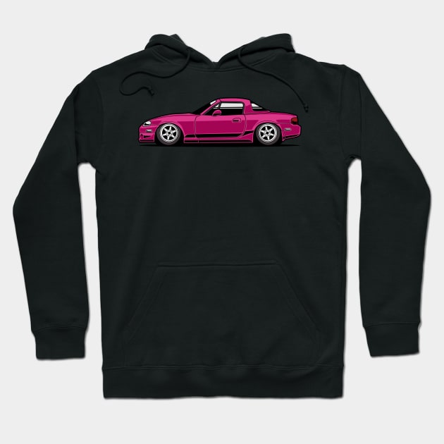 pink miata Hoodie by rclndsgn